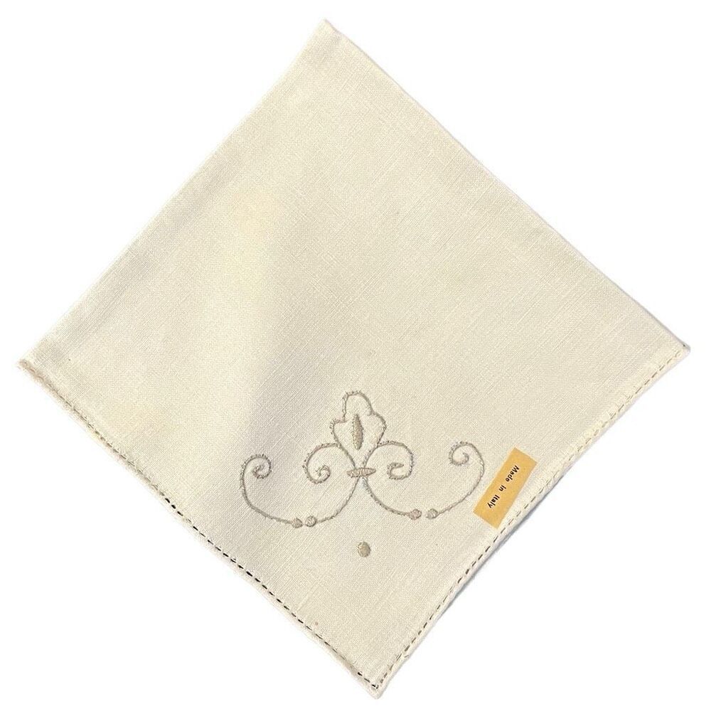 Italian Embroidered Cloth Napkins Set of 11
